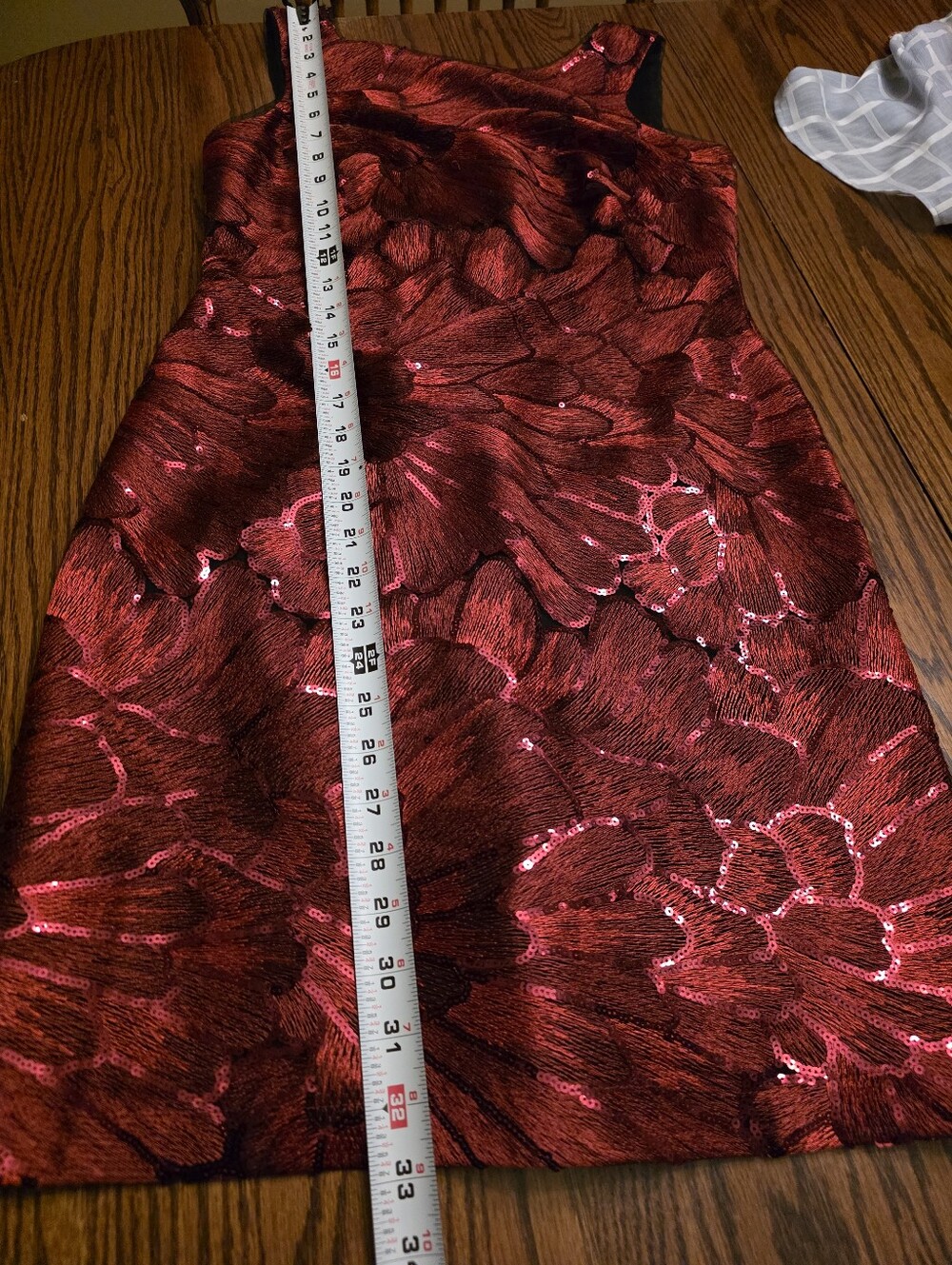 WHBM Red Rose Floral Sequin Shift‎ Dress 2P Cocktail Wedding Guest Evening Party - Picture 10 of 11